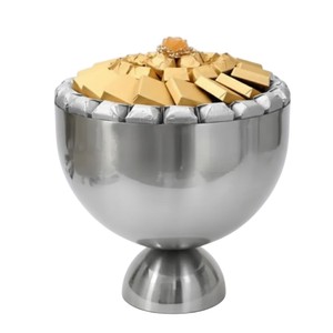 Bol à chocolat en métal doré de qualité supérieure, plat à dessert au design moderne, plateau de service pour bonbons, idéal pour les mariages et les événements festifs, meilleur prix - Product Image 6