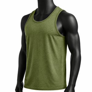 Camiseta sin Mangas para Hombre, Transpirable, Ecológica, Ligera, de Secado Rápido, con Logotipo Frontal en Color Sólido, Precio Económico, Superventas - Product Image 1