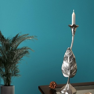 Grand Porte-Bougie Feuille d'Argent Jules – Élégant Support en Aluminium pour Bougies, Décoration Botanique Inspirée de la Nature pour un Toucher de Luxe - Product Image 1