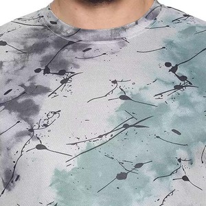 Sublimation Printed Men's Slim Fit Short Sleeve T-<b>Shirt</b> With Abstract Pattern O-Neck Quick Dry Knitted <b>Polyester</b> Casual Wear - Product Image 4