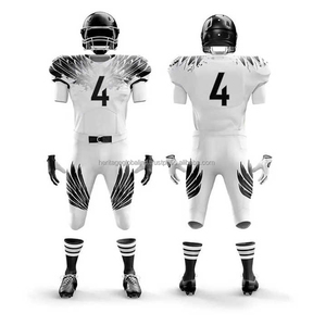 Uniforme de football américain en gros, nom d'équipe personnalisé, respirant, taille plus, ensembles à manches courtes imprimés, fabriqué au Pakistan - Product Image 1