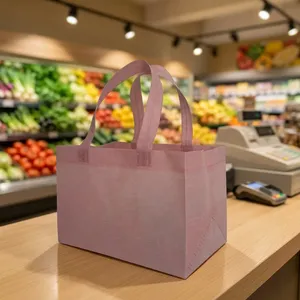 Bolsa de tela reutilizable personalizada impresa con asa termosellada y diseño serigrafiado para uso comercial ecológico - Product Image 3