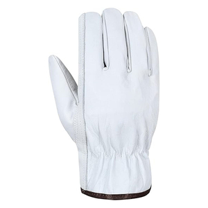 Gants de sécurité en cuir blanc, longueur poignet, non doublés, respirants, style uni, pour services professionnels, utilisation printemps-automne - Product Image 3
