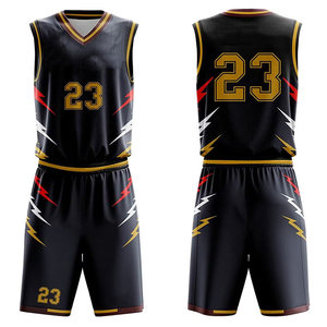 Vente flash - Ensemble d'uniformes de basket-ball personnalisés imprimés par sublimation |   Shorts en jersey sans manches avec cordon de serrage |   Été, séchage rapide, respirant - Product Image 4
