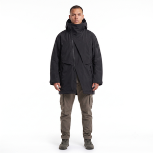 Veste parka softshell imperméable à 3 couches pour homme avec capuche, vêtements techniques de plein air urbains, étiquette OEM personnalisée - Product Image 1