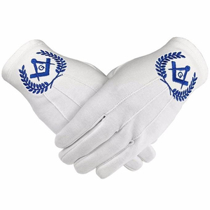 Gants maçonniques en coton de la plus haute qualité, prix d'usine en gros, pour les quatre saisons, accessoires maçonniques. - Product Image 5