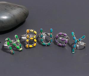 Wholesale <b>Ring</b> New Arrival Natural Copper <b>Turquoise</b> Gemstone Birthday Oval Shape Jewelry 925 Sterling Silver <b>Ring</b> - Product Image 2