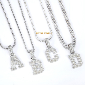 A-Z Alphabet <b>Initial</b> Heart Hook Cursive Letter Pendant CZ <b>Necklace</b> Women Letters Pendants - Product Image 5