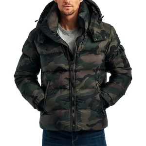 Veste matelassée décontractée pour homme avec logo personnalisé Veste d'hiver unisexe avec fermeture à glissière Style bulle en laine imprimé personnalisé - Product Image 1