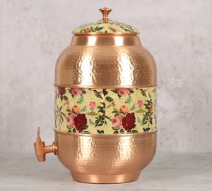 Traditional Copper Double Wall Eco-Friendly <b>Water</b> Dispenser for Home and Office with Convenient Hot and Cold <b>Water</b> Access - Product Image 2