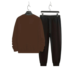Ensemble de survêtement léger et confortable en mélange de coton, sweat-shirt et pantalon, idéal pour l'été, l'hiver, les superpositions ou le port quotidien - Product Image 1