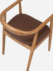 Custom Modern Wooden <b>Dining</b> Chair with Leather Cushion Seat Nordic <b>Armchair</b> for Restaurant Hotel Villa <b>Dining</b> Furniture - Product Image 3