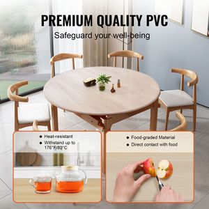 Copertura Impermeabile per Tavolo in PVC Trasparente da 42 Pollici/1068 mm, Spessore 1,5 mm per Protezione del Piano di Lavoro - Product Image 3