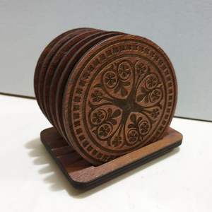 Sous-verres durables en MDF gravés au laser avec texture naturelle par RR Enterprises pour la décoration intérieure et la protection de table, usage promotionnel - Product Image 4