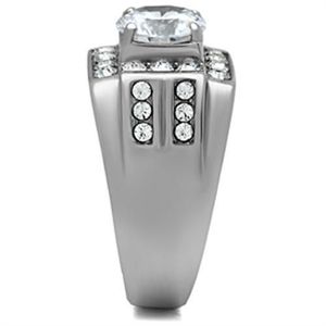 Anello in Moissanite di Grado AAA TK348 - Acciaio Inossidabile Altamente Lucidato Senza Placcatura - Product Image 4