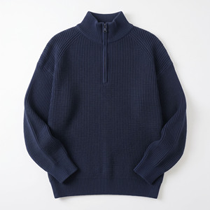 Men's 100% Wool Mandarin Collar Cardigan Full Sleeve Solid Color Anti-Pilling Winter Knit <b>Sweater</b> Regular Fit - Product Image 5