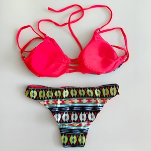 Traje de Baño Bikini de Tres Piezas con Estampado de Leopardo para Mujer, Top Halter con Relleno Push-Up, Braguita de Cintura Alta con Lazos Laterales Ajustables, Verano - Product Image 2