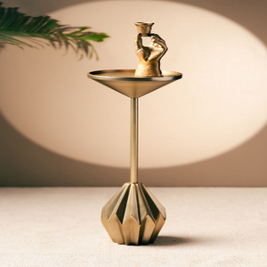 Lumina Drink <b>Table</b> Metal Modern Geometric Bases Drink <b>Table</b> Gold - Product Image 1