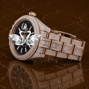 Reloj de Lujo para Hombre con Diamantes Moissanite de Primera Calidad, Reloj de Cuarzo Hip Hop con Incrustaciones Completas y Brillo Intenso, Disponible para la Venta - Product Image 2