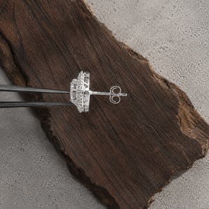 Boucles d'oreilles clous en argent sterling 925 avec moissanite taille brillant ronde, motif soleil, bijoux fins de luxe tendance hip-hop personnalisés - Product Image 4