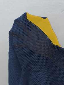 Venta al por mayor de camisetas de malla tejida personalizadas para mujer, estilo oversize, manga larga, con estampado de números, ropa urbana, proveedor OEM ODM - Product Image 2