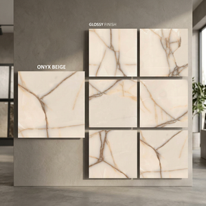 Onyx Beige 800x800mm Matte Porcelain Floor Tiles with Acid-Resistant Non-Slip Surface Beige Onyx Marble Design - Product Image 1