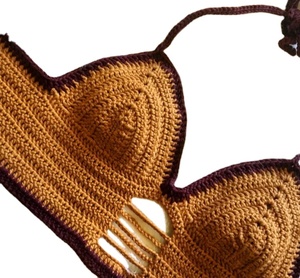Bikini en coton crocheté à la main de qualité supérieure et magnifique |   Rave |   Festival |   Bralette au crochet |   Hippie Top - Product Image 1