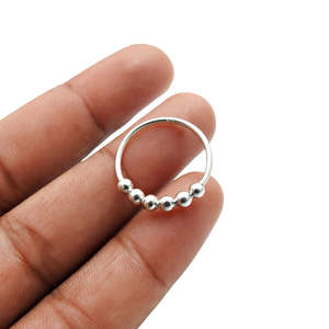 Anxiety Spinning Pressure Anxiety With Beads Crafted From 925 Sterling Silver Golden Anxiety Irritability Bohemian Jewelry - Product Image 2