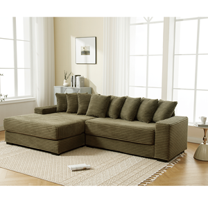 Nuovo Arrivo Divano Angolare a L Oversize in Corduroy con Chaise Longue Sinistra e Braccioli Eight Thrive per Soggiorno - Product Image 4
