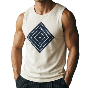 Stylish Men's Sleeveless Tank Top Wholesale Customizable Graphic Print Muscle Tee Modern Streetwear Casual Urban Wear Tank Tops - Product Image 2