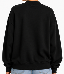 Women's Oversized <b>Mock</b> <b>Neck</b> Sweatshirt Custom Front Logo Casual Pullover Soft Cotton Cozy Streetwear Essential <b>Top</b> - Product Image 3