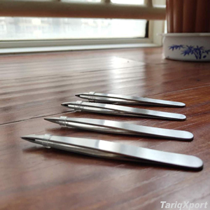 Pince à épiler de précision en acier inoxydable, 4 pièces, à pointe fine, pour l'élimination des poils incarnés du visage et des sourcils, durable - Product Image 3