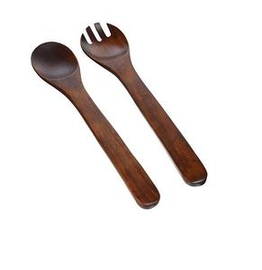 Juego de 2 utensilios de madera de mango para servir ensalada, diseño moderno, precio de mayoreo. - Product Image 1