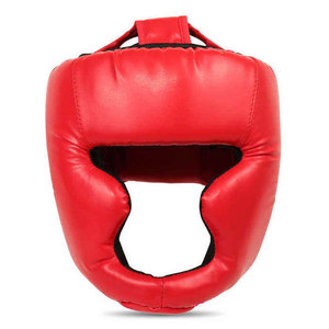 Boxing Head Guard PU Leather <b>Black</b> Brown Double Visor Protective Gear Hook Loop Closure Adults Unisex Universal Use Air <b>Vents</b> 7 - Product Image 1