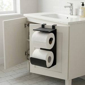 Organizador de oficina moderno de hierro fundido de calidad OEM, colgador de almacenamiento multifunción montado en la pared de un solo nivel para baño de Taiwán - Product Image 1