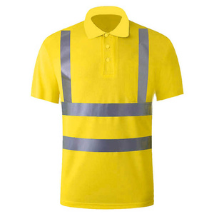 Safety Class 3 Construction <b>Work</b> wear Hi-Vis Short & Long Sleeve <b>Black</b> Reflective <b>Work</b> Safety Shirt for Men High Visibility - Product Image 3