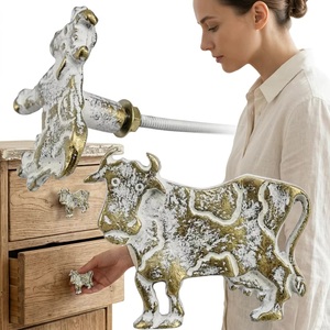 <b>Rustic</b> Cast Iron Cow Shape Eco-Friendly Multi-Function Cabinet Handle Knob for Kitchen Bathroom & Bedroom Furniture Decor - Product Image 4
