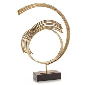 Abstract <b>Gold</b> Plated Sculpture Irregular Shape Handmade Contemporary Art Tabletop Decor for Living Room - Product Image 2