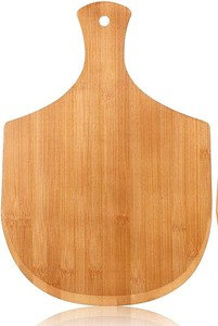 Tabla para Servir Pizza Redonda de la Mejor Calidad, Plato de Madera y Bambú con Asa para Servir Pizza - Product Image 3