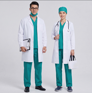 Ensemble d'uniformes d'infirmière, blouse longue d'hôpital, tenue médicale unisexe pour hommes et femmes - Chapeaux de médecins, ensembles de blouses, blouse longue avec 2 poches latérales - Product Image 6