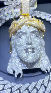 Magnifique Pendentif 3D Jésus en Moissanite, Bijoux Sertis de Diamants, Pendentif Moissanite Personnalisé, Bijoux Religieux - Product Image 2