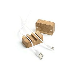 Wooden Foldable Magnetic Cord Holder with 3 Slots for Lightning USB-A/USB-C Cables-<b>Wall</b> Mounted <b>Desk</b> Nightstand Cable Organizer - Product Image 3