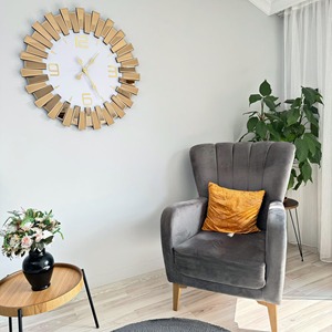 Elegant Rose Gold Finished Wall <b>Clock</b> With Decorative Glass Segments Perfect For Living Space And Lobby Styling From India - Product Image 4