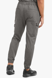 Haut de blouse médicale gris pour homme avec poche zippée, en coton et polyester tricoté, uniforme d'hôpital - Product Image 3