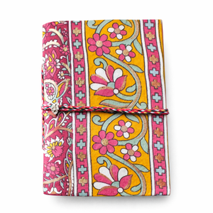 Carnet de notes en papier recyclé brodé à la main avec couverture en tissu bohème, cadeau pour écrivains, papeterie en gros - Product Image 1