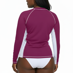 Custom Women UPF 50+ Long Sleeve Rash Guard <b>Surfing</b> Top Quick Dry Stretch Swimsuit for Beach Sports - Product Image 2
