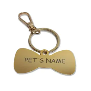 Bold Blossom BB270702 Metal <b>Dog</b> Identification <b>Tag</b> Laser Engraved Bone Shaped Paw Print Pattern <b>Dog</b> Collar ID <b>Tag</b> Wholesale - Product Image 2