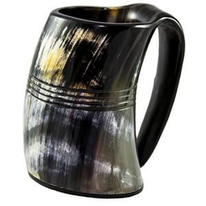 Mug en corne de bœuf naturelle, écologique, fait main, style viking, vente en gros, tasse à boire médiévale en corne, pour Game of Thrones. - Product Image 3