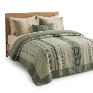 Parure de draps en lin style décontracté, très tendance pour hôtels, 100% lin, draps plats et housses de matelas - Product Image 2