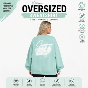Sweat-shirt oversize à col rond imprimé pour femme, pull à épaules tombantes, haut décontracté en molleton bouclette pour l'hiver - Product Image 3